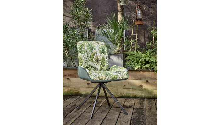 OLYMPE - Chaise pivotante avec rappel Feuilles