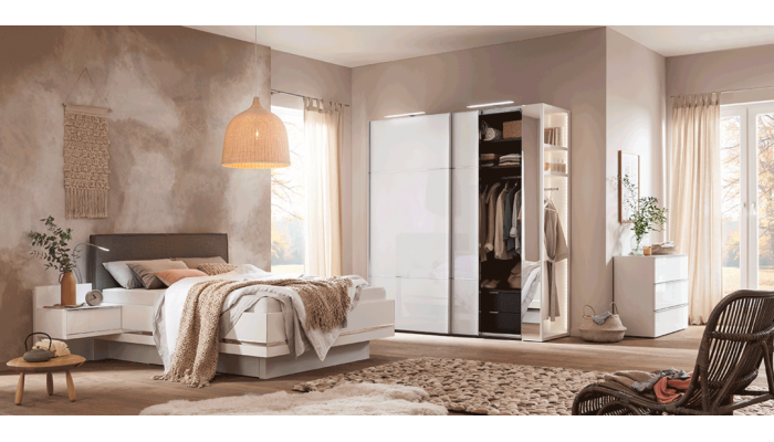 MARCATO - Armoire 2 portes coulissantes, garde robe côté