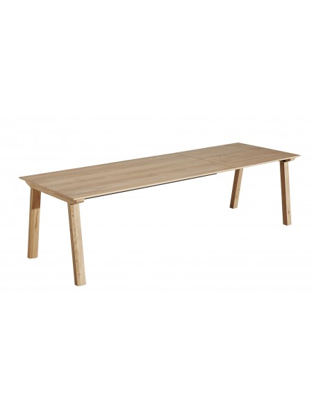 BROOK - Table 4 pieds 1 allonge de 100 cm en chêne massif