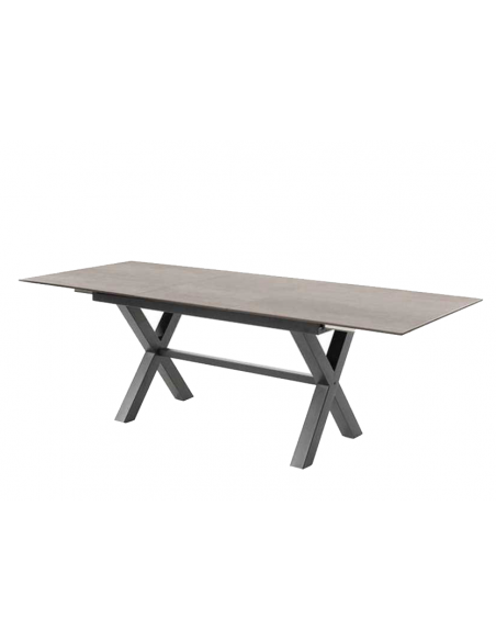FORCE - Table C avec 1 allonge centrale de 60 cm en céramique