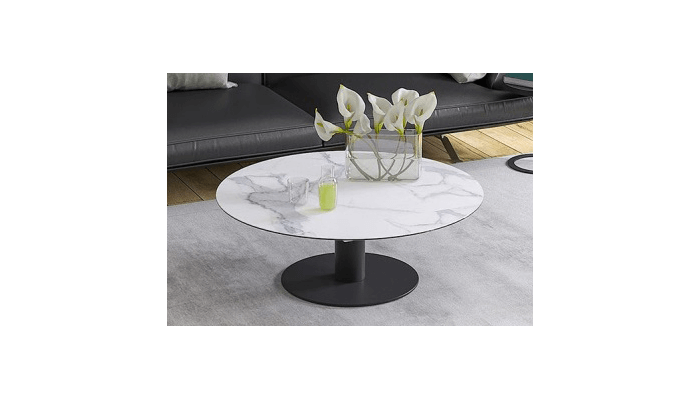 UNA - Table basse extensible plateau céramique...