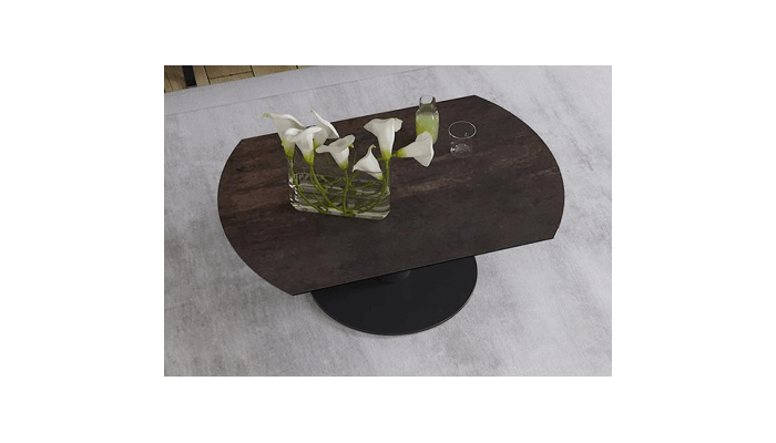 UNA - Table basse extensible plateau céramique...