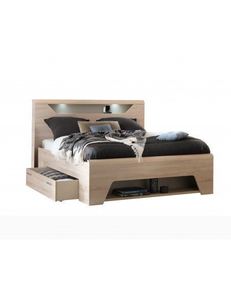 MULTY - Cadre de lit avec tiroirs pour rangement 140 x 190 cm