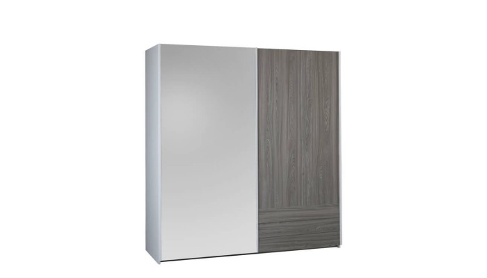 HARON - Armoire 1 porte pleine 1 porte miroir