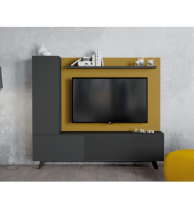 ADICT - Meuble TV piètement métal avec fond