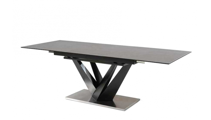 FORCE - Table D avec 1 allonge centrale de 60 cm en céramique