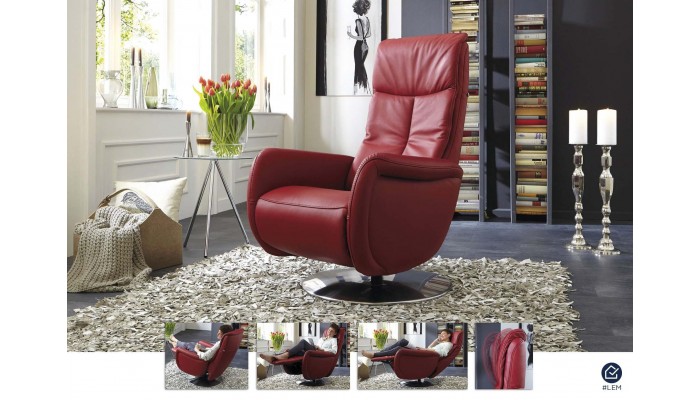 START - Fauteuil de relaxation électrique 2 moteurs cuir vachette fleur rectifiée